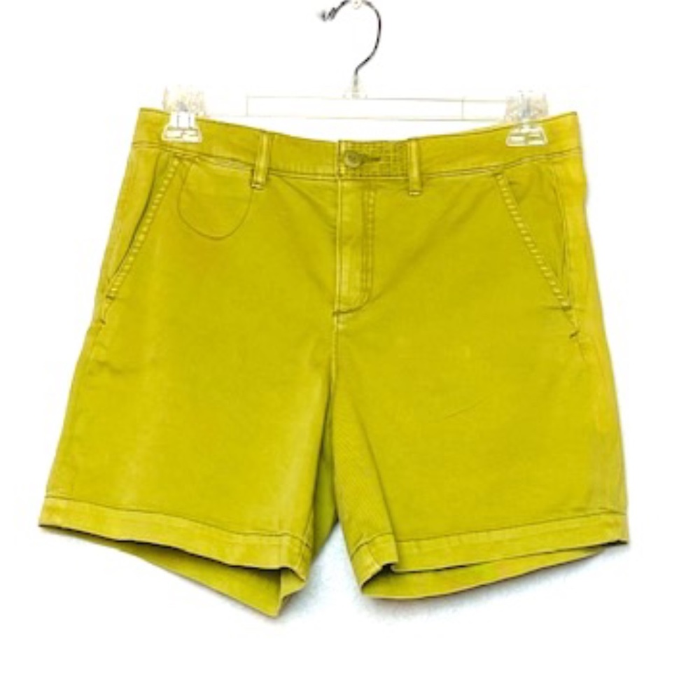 ANTHROPOLOGIE Chino Green High Waist Relaxed Short